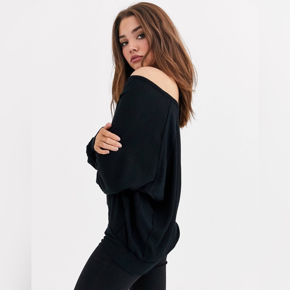 NWT FREE PEOPLE Santa Clara Thermal Black. - Picture 2 of 5